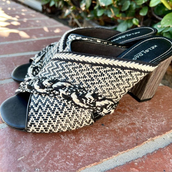 Kelsi Dagger Shoes - Kelsi Dagger Brooklyn Cosmo Black Sandal Block Heel Mules Size 8
